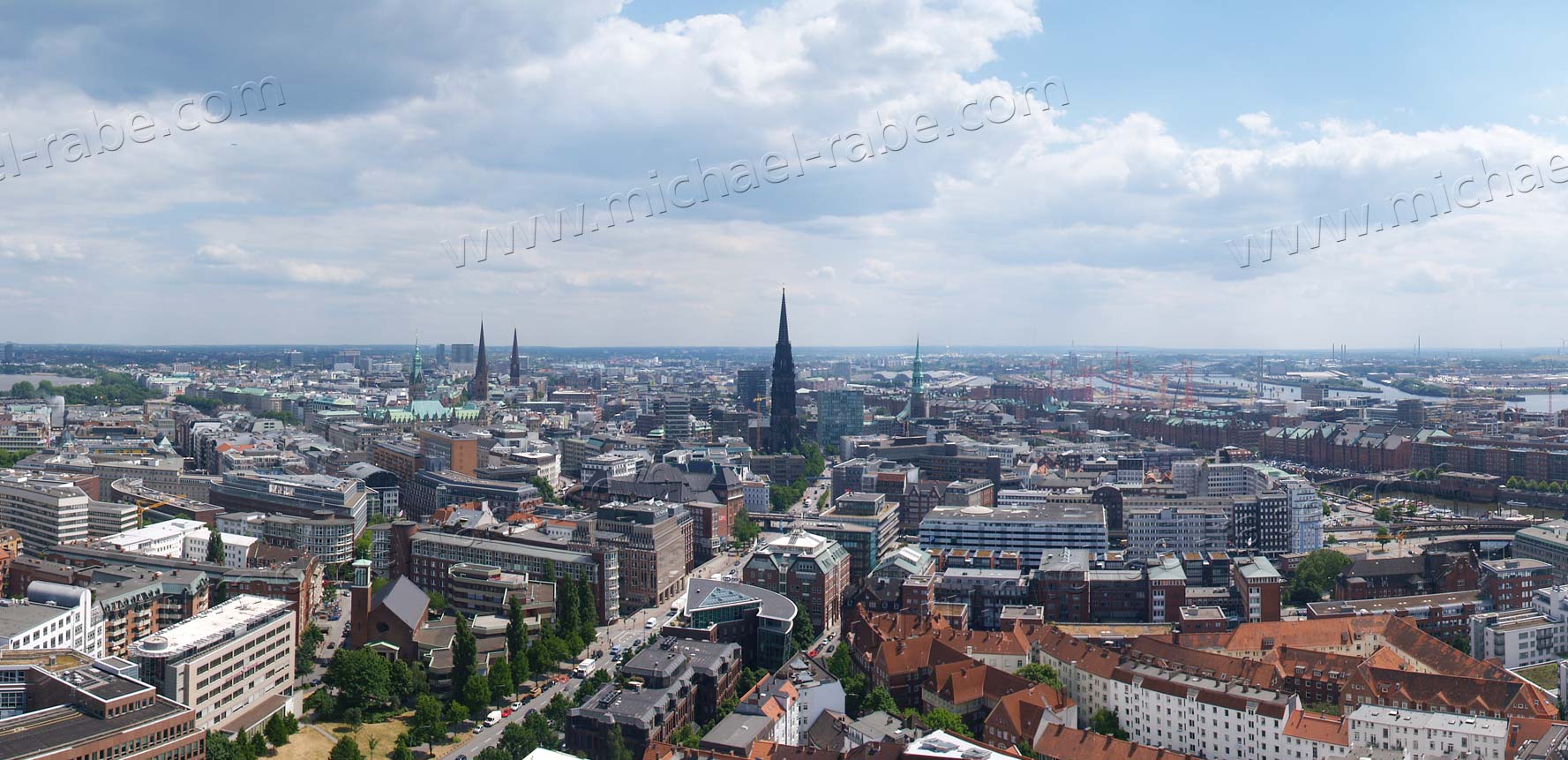 Hamburg-Panorama, Blick nach Osten