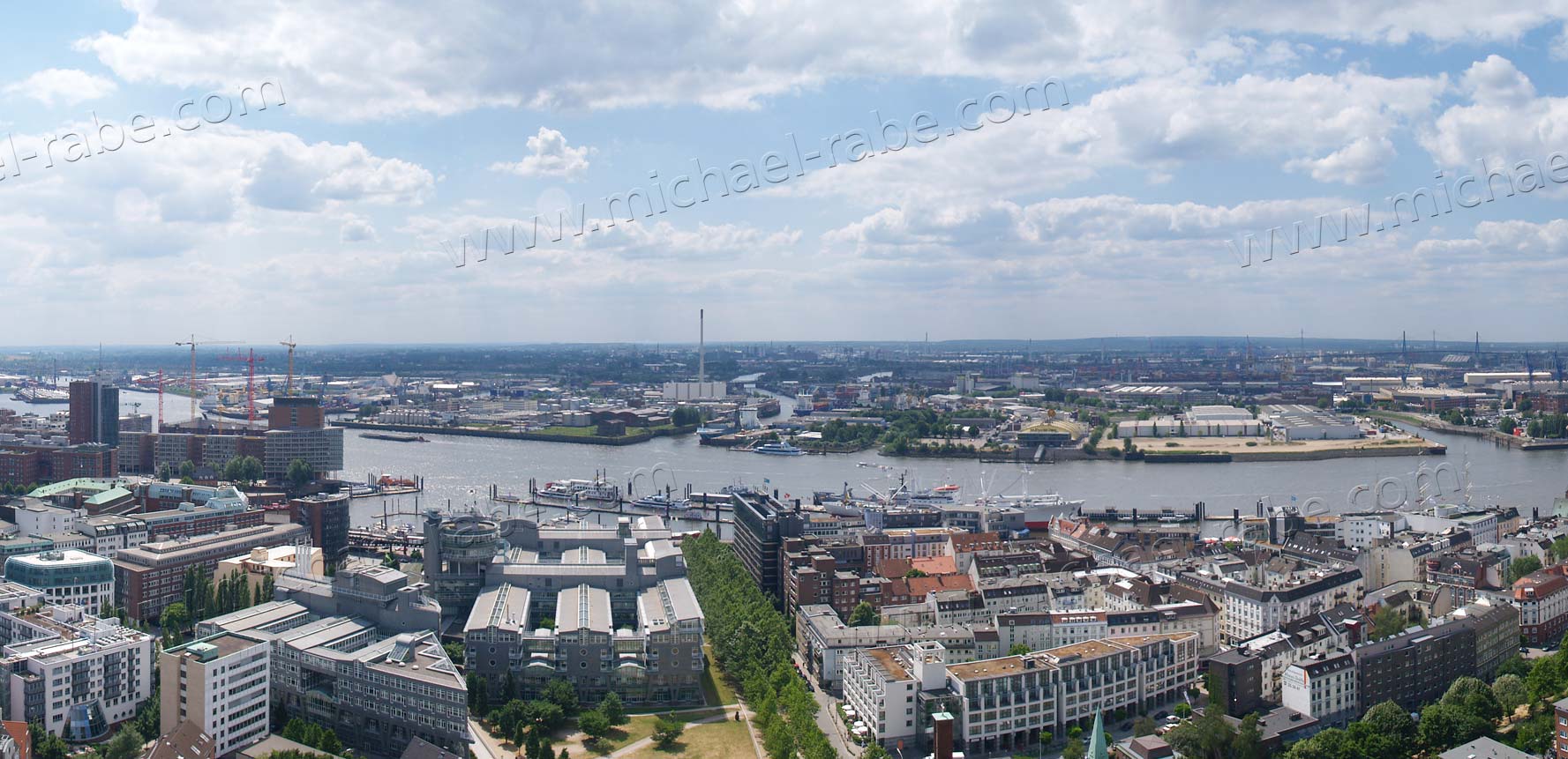 Hamburg-Panorama, Blick nach Süden