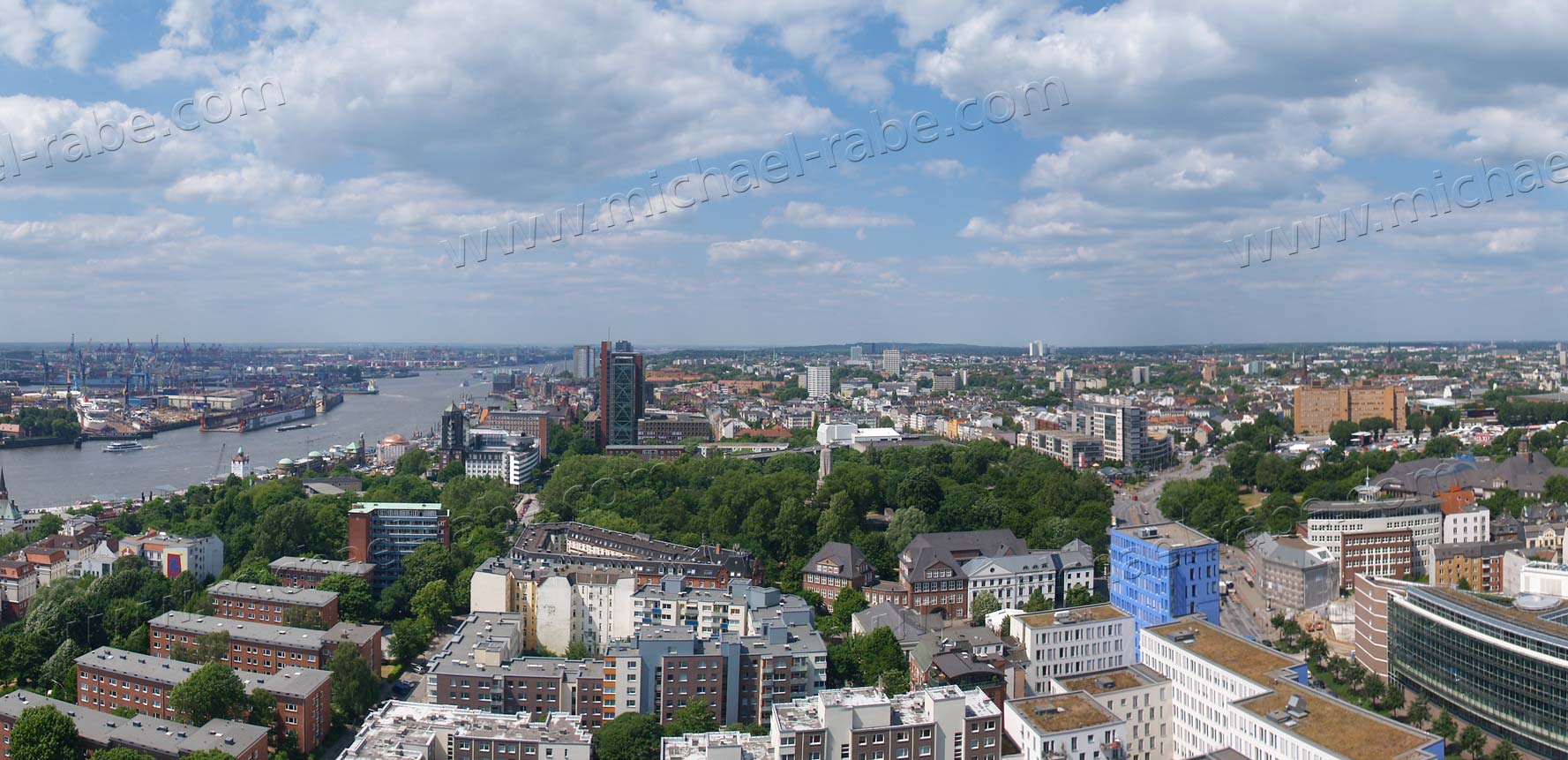 Hamburg-Panorama, Blick nach Westen